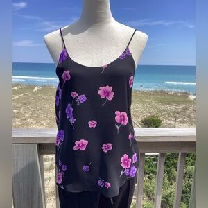 Bar III Black Floral Cami Tank